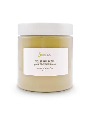 Soapeauty Cocoa Butter Raw Unrefined Non-Deodorized | 100% Pure Natural | Body, Hair & DIY Recipes, Lip Balms, Lotions, Creams, Stretch Marks | Non GMO, No Preservatives, Vegan | 8 oz