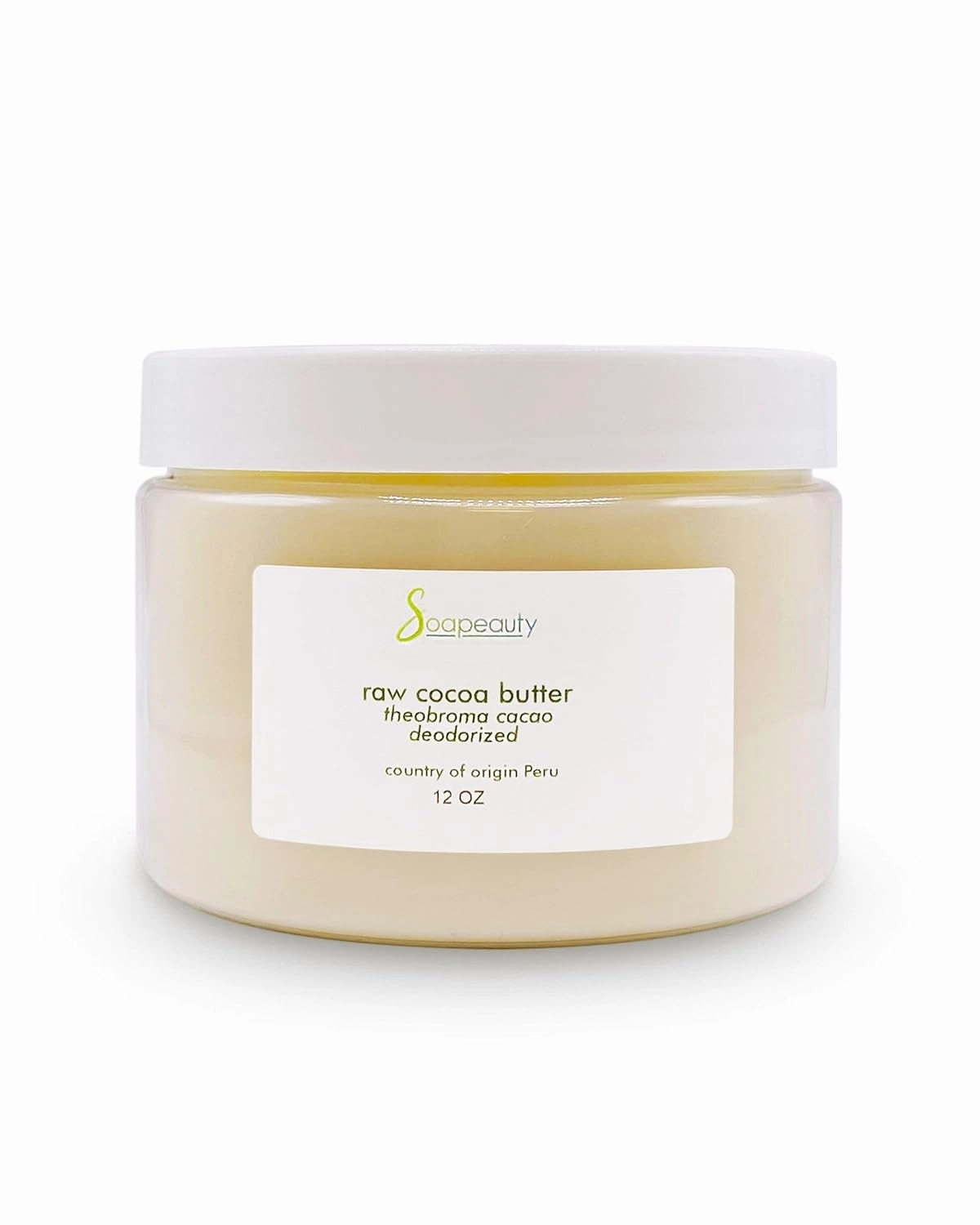 Soapeauty Cocoa Butter Raw Refined Deodorized 100% pure natural | Body, Hair & DIY Recipes, Lip Balms, Lotions, Creams, Stretch Marks | Non GMO, No Preservatives, Vegan | 12 oz
