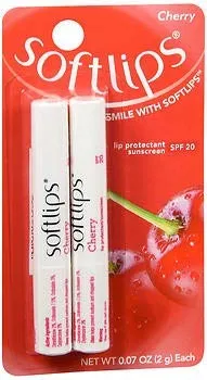 SoftLips Cherry Lip Balm SPF 20 (Pack of 6) - Moisturizing & Sun Protection