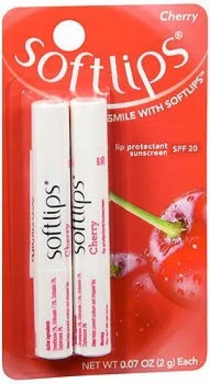 SoftLips Cherry Lip Balm SPF 20 (Pack of 6) - Moisturizing & Sun Protection