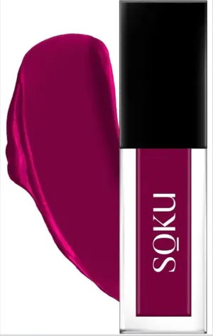 'SO:KU, Always Kissable Long-Lasting Matte Liquid Lipsticks for Women Waterproof, Smudge-Proof | Lightweight Vegan Formula with Vitamin E | Smooth Application, Rich Colour (Violet Vixen-07) - 4.5 ml