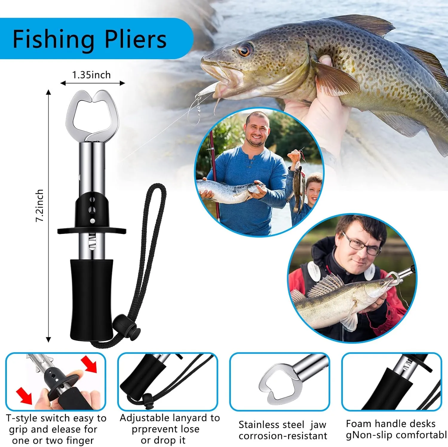 Sosation 134 Pcs Fishing Tool Kit Fishing Gear and Equipment for Men Adults Pliers Kit, Hook Remover Tool, Lip Gripper Set, Lures Baits Tackle Accessories Gifts for Father's Day