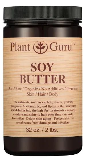 Soy Body Butter 32 oz. 100% Pure Raw Fresh Natural Cold Pressed. Skin Body and Hair Moisturizer, DIY Creams, Balms, Lotions, Soaps.