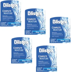 Special pack of 5 BLISTEX COMPLETE MOIST BALM 0.15 oz