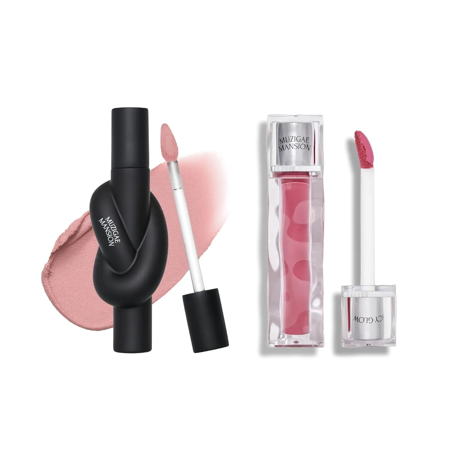 Spring Bloom Duo | Pink Lip Layering Set | Tie-Up Cover Tint #03 Pink Step & Icy Glow #02 Bloom | Sheer Gloss & Matte Lip Tint