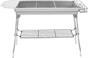 Stainless Steel Barbecue Grill, BBQ Charcoal Foldable&Portable Grill, Great for Outdoor Cooking Camping Hiking Picnics Tailgating,