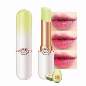 Strawberry Blueberry Tinted Lip Balms ，Peach Color Changing Lipstick,Moisturizer Long Lasting Lip Care Lip Balm Magic Lip Gloss Lip Tint Stain Gloss Set for Women (1pc Avocado)