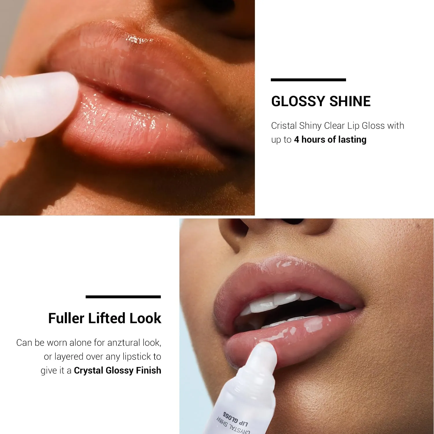 STUDIO LIMITED Instant Fab Crystal Shiny Clear Lip Gloss Long Lasting Ultra Hydrating Plumping Lip Gloss for women girls Value Pack 14ml/ 0.47oz (Clear, 48 Pcs)