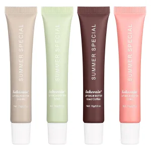 Summer Special Lip Butter Balm – 4Pcs Hydrating & Nourishing Tinted Lip Balm with Shea Butter & Avocado Oil – Lightweight, Non-Sticky, Glossy Lip Care for Soft & Smooth Lips