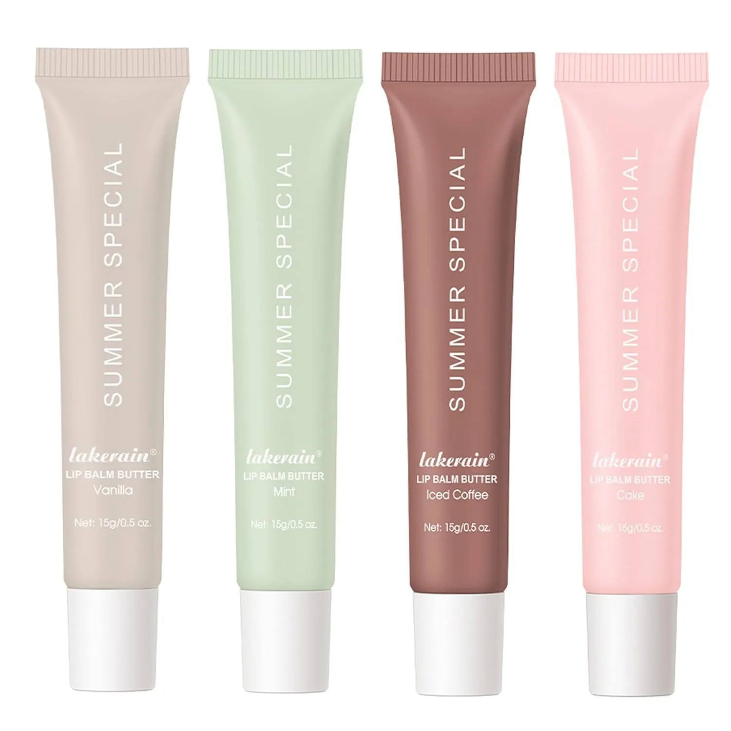 Summer Special Lip Butter Balm - Ultra-Hydrating, Nourishing Lip Care with Natural Ingredients, Shea Butter & Olive Butter, Soothes & Softens Dry Lips (4PCS, 0.5 Fl Oz (Pack of 4))