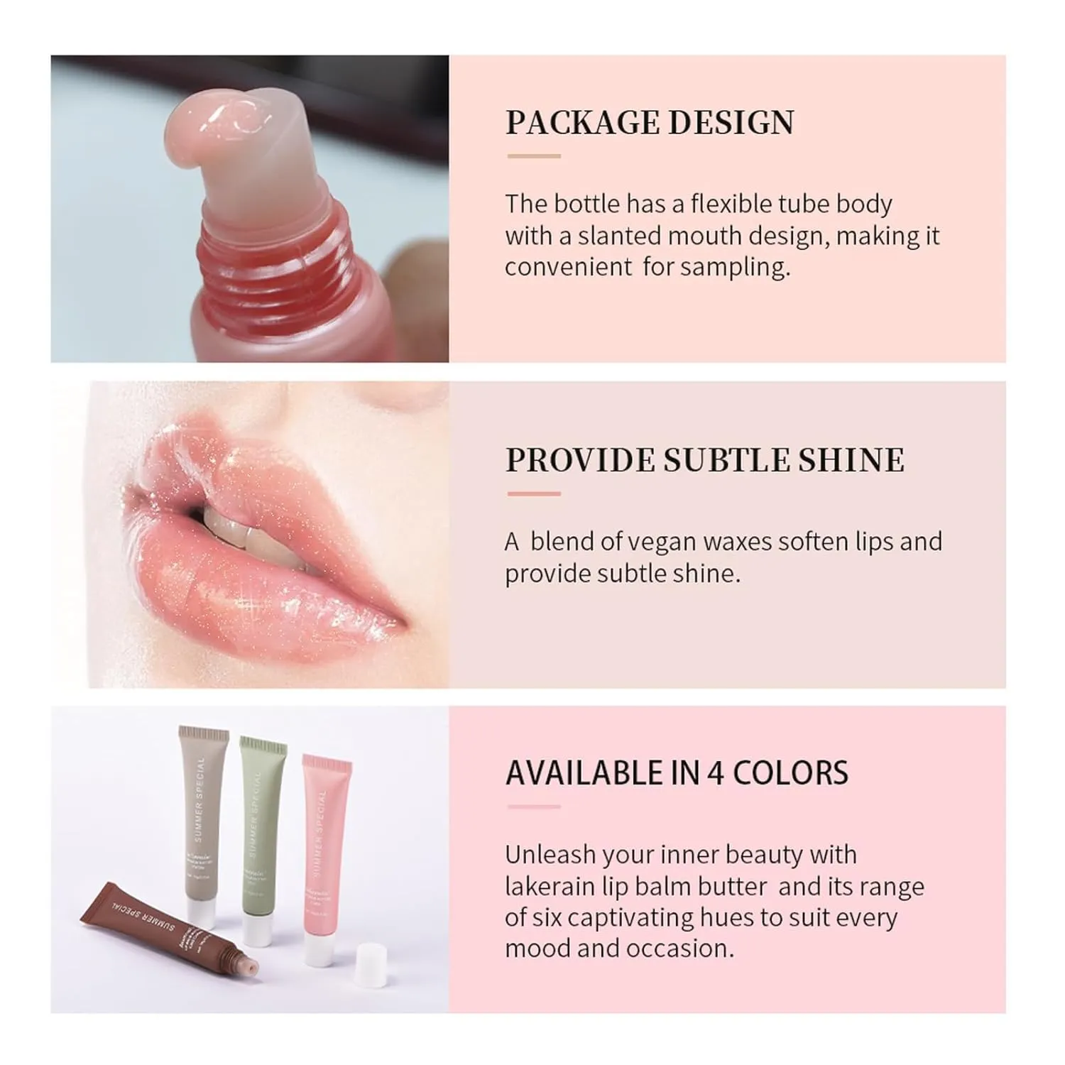 Summer Special Lip Butter Balm - Ultra-Hydrating, Nourishing Lip Care with Natural Ingredients, Shea Butter & Olive Butter, Soothes & Softens Dry Lips (4PCS, 0.5 Fl Oz (Pack of 4))