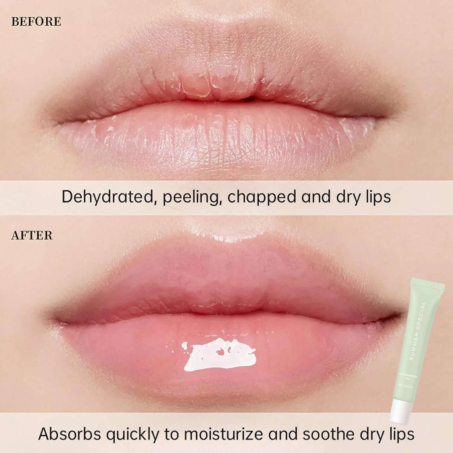 Summer Special Lip Butter Balm - Ultra-Hydrating, Nourishing Lip Care with Natural Ingredients, Shea Butter & Olive Butter, Soothes & Softens Dry Lips (4PCS, 0.5 Fl Oz (Pack of 4))