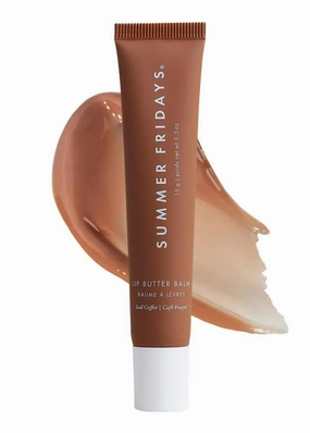 Summers Friday Lip Butter Balm, Vegan Moisturizing Formula with Shea Butter, Iced Coffee - sheer cocoa