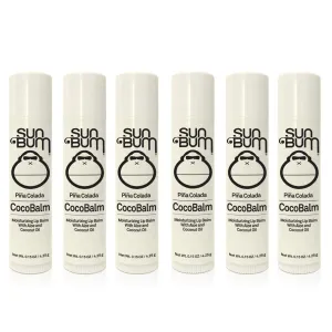 Sun Bum CocoBalm | Vegan and Cruelty Free Moisturizing Lip Balm with Aloe and Coconut Oil | Pina Colada (.15 oz) | Pack of 6