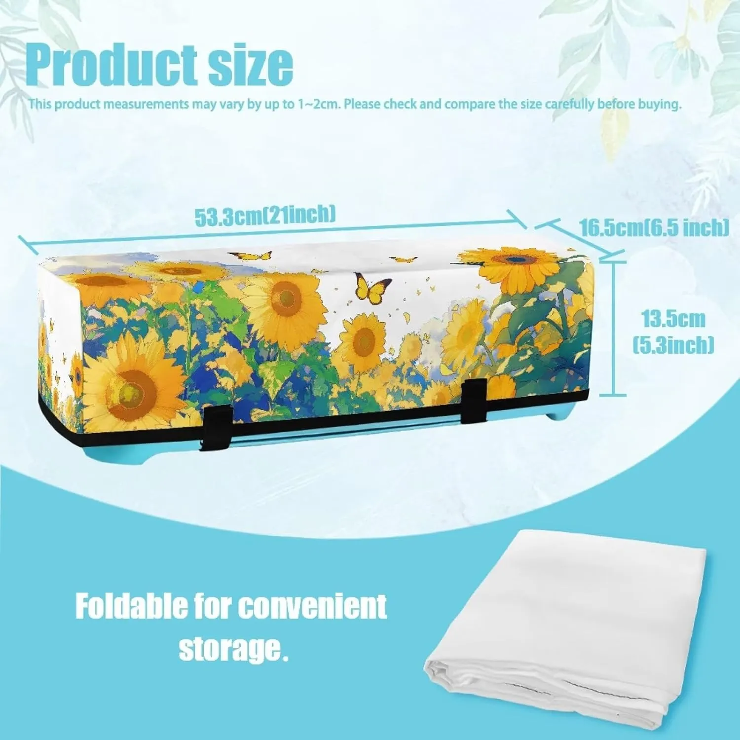 Sunflower Butterfly Pattern DIY Scrapbooking Die-Cut Machine Cover with 3 Pockets Carrying Bag Compatible with Cricut Explore Air,21 X 6.5X 5.3inches