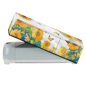 Sunflower Butterfly Pattern DIY Scrapbooking Die-Cut Machine Cover with 3 Pockets Carrying Bag Compatible with Cricut Explore Air,21 X 6.5X 5.3inches