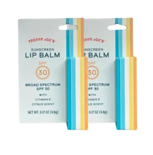 Sunscreen Lip Balm, SPF 30 Broad Spectrum, Vitamin E, 0.17 oz and Daily Facial Sunscreen Broad Spectrum SPF 40 Oil Free Fragrance Free Water Sweat Resistant, 1.70 Fl Oz (2 Pack Lip Balm)