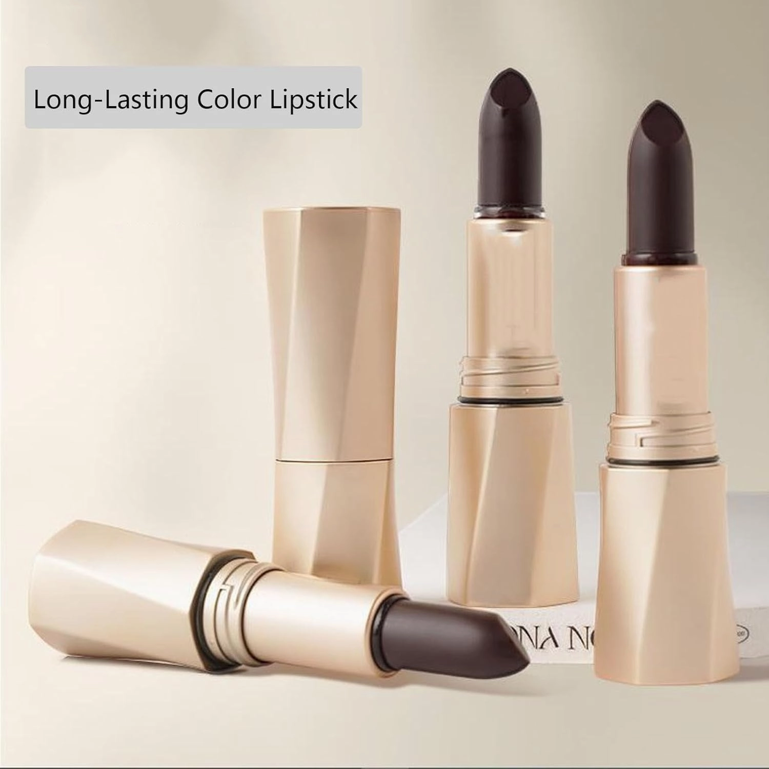 Swarous Multi-Functional Long-Lasting Color Lipstick, Matte Lip Lipstick, Black Luxury Velvet Non-Stick Cup Lipstick, Waterproof Lipstick Makeup, Natural Lip Stain Gloss (#1  #4, one size)