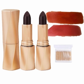 Swarous Multi-Functional Long-Lasting Color Lipstick, Matte Lip Lipstick, Black Luxury Velvet Non-Stick Cup Lipstick, Waterproof Lipstick Makeup, Natural Lip Stain Gloss (#1  #4, one size)