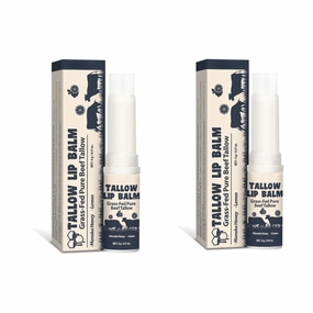 Tallow Lip Balm with Grass-Fed Beef Tallow, Honey and Lemon,Nourish and moisturize your lips 0.17 oz (2pcs)