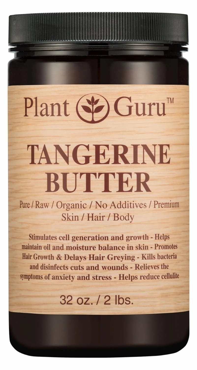 Tangerine Body Butter 32 oz. 100% Pure Raw Fresh Natural Cold Pressed. Skin Body and Hair Moisturizer, DIY Creams, Balms, Lotions, Soaps.
