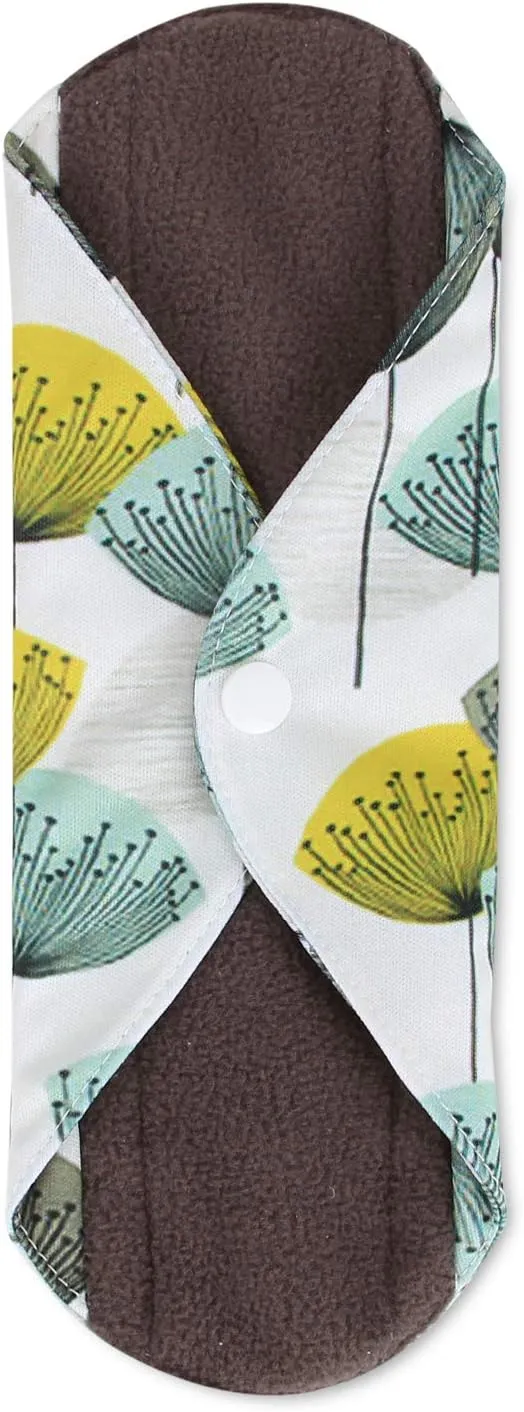 Teamoy 10pcs Cloth Panty Liners, Reusable Sanitary Pads with Wet bag, Washable Cloth Menstrual Pads with Charcoal Absorbency Layers (Country Style, 3pcs×7.9'' 4pcs×10'' 3pcs×11.6''), 11 Piece Set