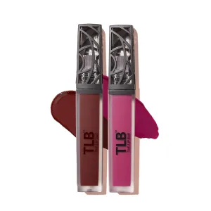 The Lip Bar - Nonstop Liquid Matte Lipstick, Brickhouse (Soft Brown) and Playmate (Electric Pink) - Long Lasting - Jojoba Oil & Vitamin E - Makeup - .24 fl oz