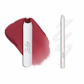 The Perfect Pair 2pc Set: Julep It's Balm Tinted Lip Balm Black Cherry and With a Trace Retractable Creamy Long-Lasting Lip Liner, Clear as Day