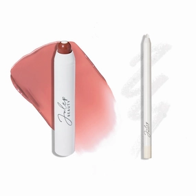 The Perfect Pair 2pc Set: Julep It's Balm Tinted Lip Balm Burnt Sienna and With a Trace Retractable Creamy Long-Lasting Lip Liner, Clear as Day