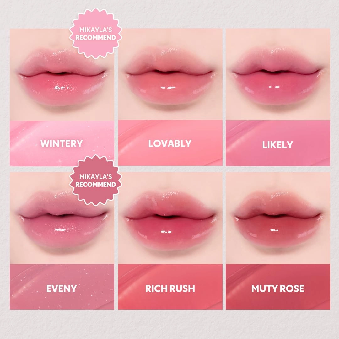 TIRTIR [*Mini Size Waterism Tinted Lip Gloss #17 Aliven, 0.06 Fl Oz – Kiss Ready Lipgloss, 12H Long Lasting Non Sticky Natural Tinted Glow Korean Multiuse Cheek and Lip Tint for Women gift