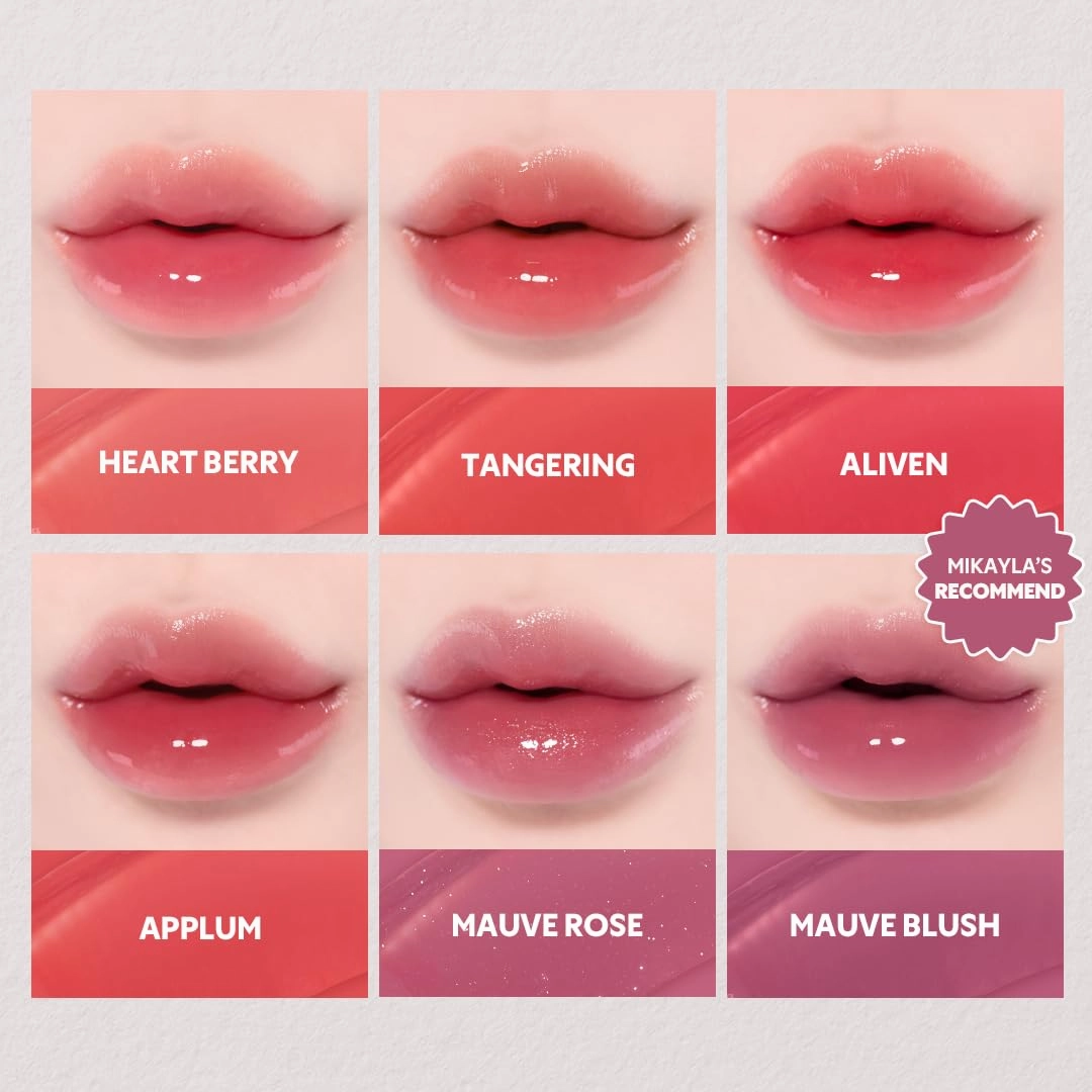 TIRTIR [*Mini Size Waterism Tinted Lip Gloss #21 Fig Me, 0.06 Fl Oz – Kiss Ready Lipgloss, 12H Long Lasting Non Sticky Natural Tinted Glow Korean Multiuse Cheek and Lip Tint for Women gift