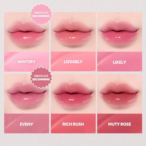 TIRTIR [*Mini Size Waterism Tinted Lip Gloss #29 Eveny, 0.06 Fl Oz – Kiss Ready Lipgloss, 12H Long Lasting Non Sticky Natural Tinted Glow Korean Multiuse Cheek and Lip Tint for Women gift