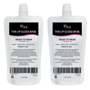 TKB Lip Gloss Base (Flexagel ME)| Clear Lip Gloss Base for DIY Lip Gloss| Ready-to-Wear| Moisturizing, High Shine, Crystal Clear, Vegan, Gluten and Cruelty free| Made in USA (5.5 Ounce (Pack of 2))