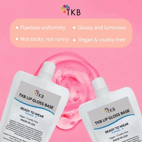 TKB Lip Gloss Base (Flexagel M)| Moisturizing, High Shine, Crystal Clear, Vegan and Cruelty free| Made in USA. (15 Ounce (Pack of 1))