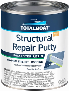 TotalBoat Polyester Structural Repair Putty - Marine Grade Long Strand Fiber Fiberglass Reinforced Filler for Boat and Automotive Repair