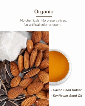 TOUN28 Organic Lip Balm 13g (L1 - Vanila), Contains Cacao Seed Butter & Sunflower Seed Oil , Allergen-free, Cruelty-free, Vegan