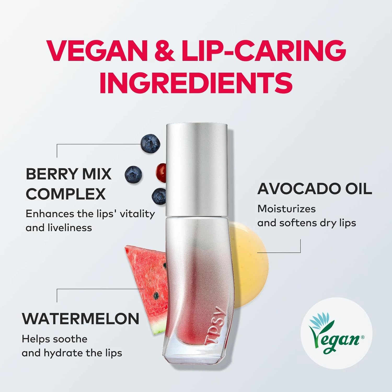 TPSY Juicy Lip Plumper (05 Vibing) - Vivid Pink, Tinted Lip Plumping Gloss, Volumizing & Hydrating, for Fuller Lips, Non-Sticky Glossy Finish, Vegan