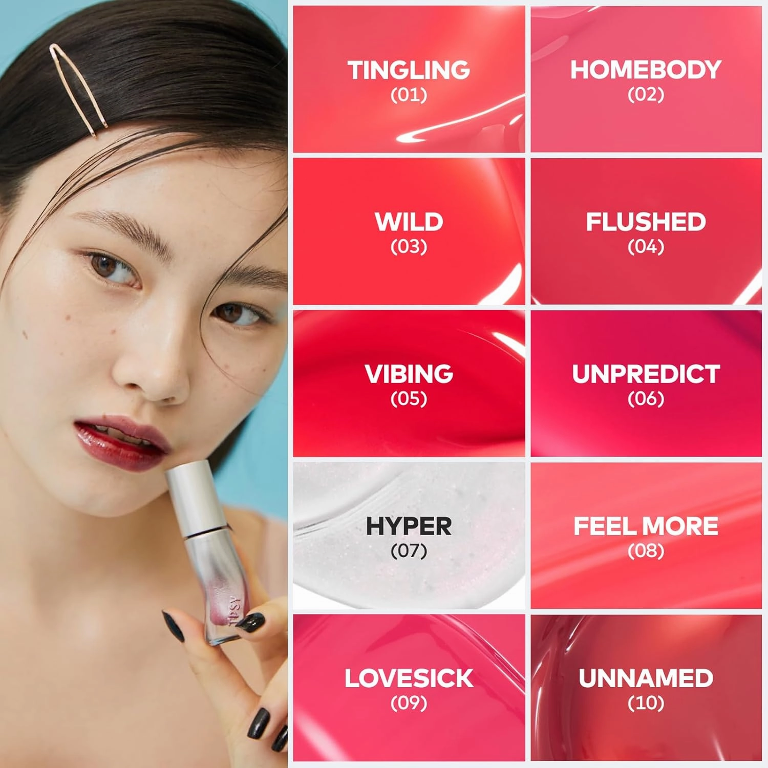 TPSY Juicy Lip Plumper (05 Vibing) - Vivid Pink, Tinted Lip Plumping Gloss, Volumizing & Hydrating, for Fuller Lips, Non-Sticky Glossy Finish, Vegan