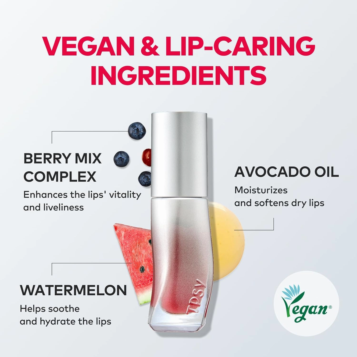 TPSY Juicy Lip Plumper (06 Unpredict) - Cranberry Plum, Tinted Lip Plumping Gloss, Volumizing & Hydrating, for Fuller Lips, Non-Sticky Glossy Finish, Vegan