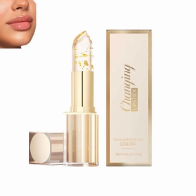 Transferproof Color Changing Lipstick,Color Changings Lipstick Gold Foil,Magic Temperature Color Change transparente Lipsticks,Moisturizer Long Lasting 24 Hours Lip Balm for Women (1pcs)