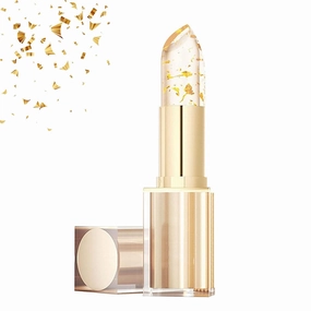 Transferproof Color Changing Lipstick,Gold Crystal Ph Lipstick Color Changing,Long Lasting 24 Hours Moisturizing Glossy Shine Lip Gloss for Women, Gold Foil Moisturizing Glossy Shine Lip Gloss