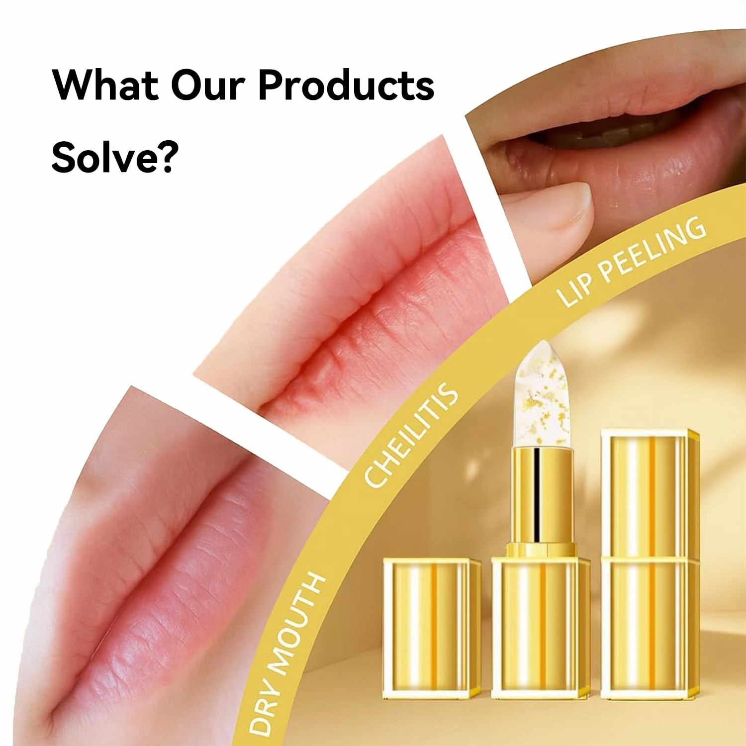 Transferproof Color Changing Lipstick, Long Lasting Lipstick 24 Hours Gold Crystal pH Chapstick, Moisturizing Glossy Shine Lip Gloss for Women, 2PCS