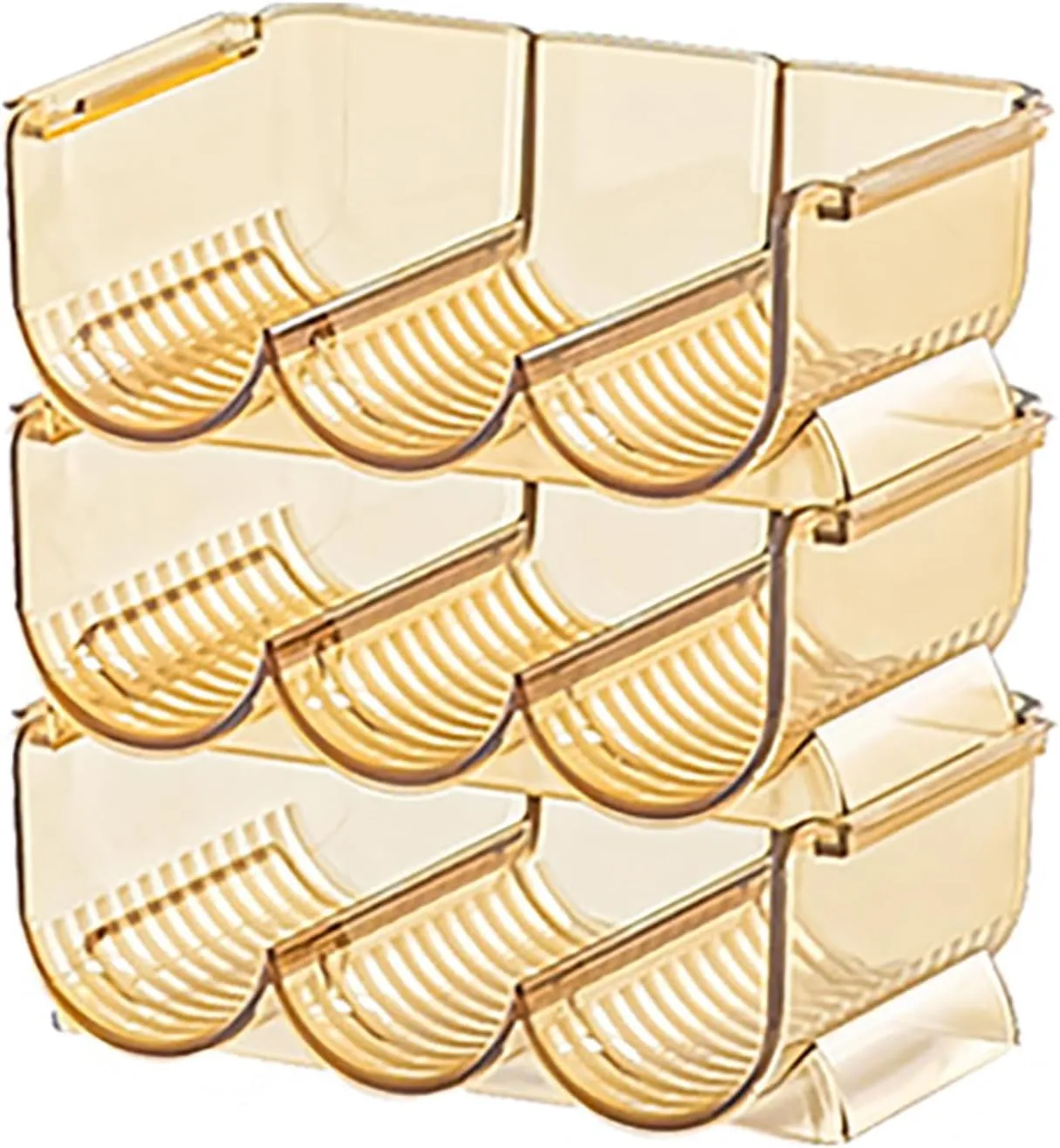 Transparent 3pcs Stackable Lipstick Holder Clear Lipstick Storage Box Organizer (Amber Orange)
