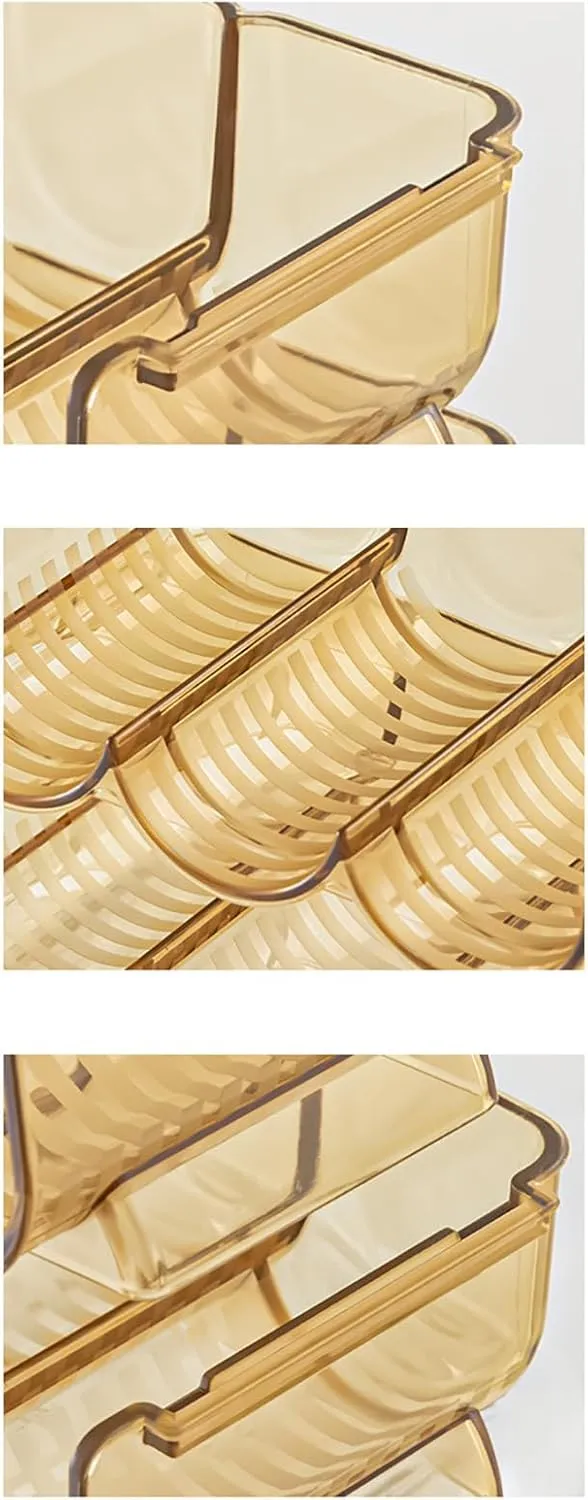 Transparent 3pcs Stackable Lipstick Holder Clear Lipstick Storage Box Organizer (Amber Orange)
