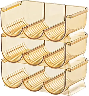 Transparent 3pcs Stackable Lipstick Holder Clear Lipstick Storage Box Organizer (Amber Orange)