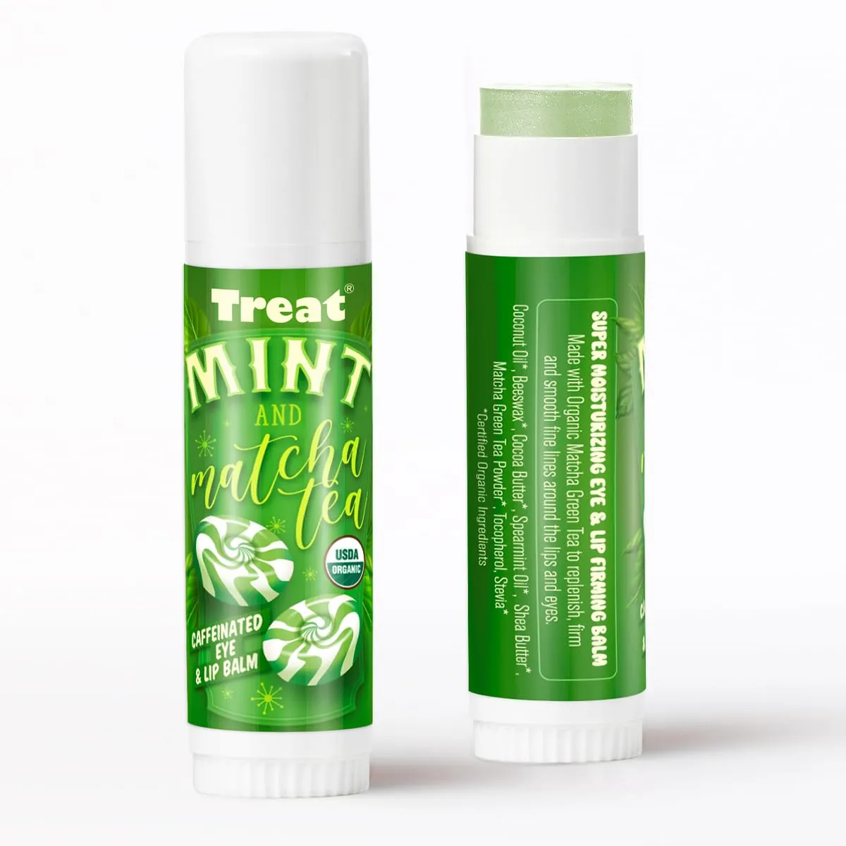 TREAT© Jumbo Organic & Cruelty Free .50 OZ (Mint & Matcha Tea Caffeinated)