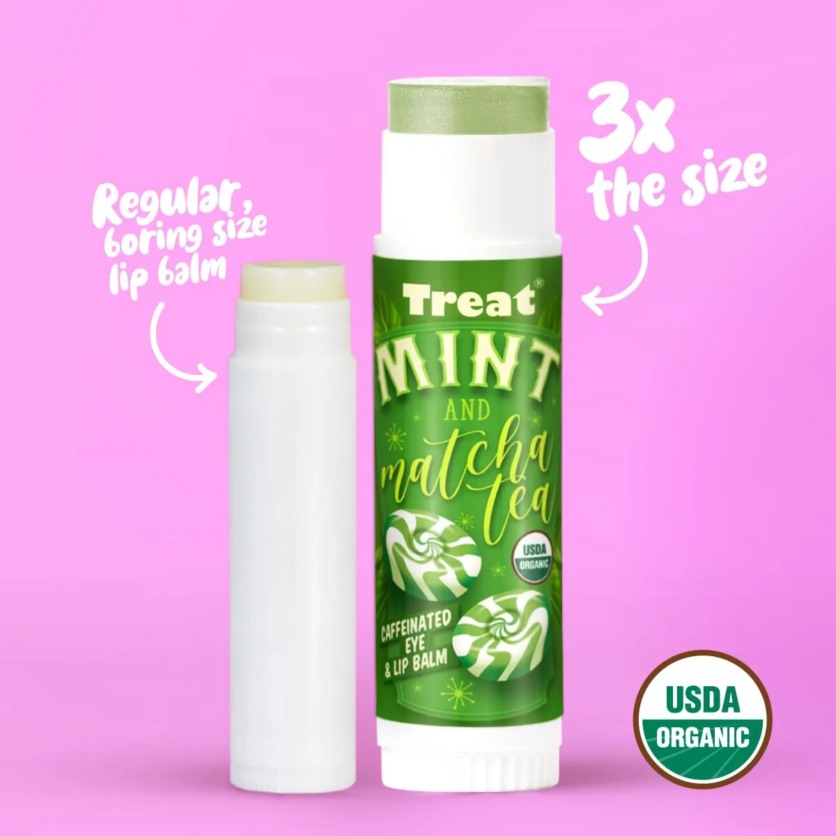 TREAT© Jumbo Organic & Cruelty Free .50 OZ (Mint & Matcha Tea Caffeinated)