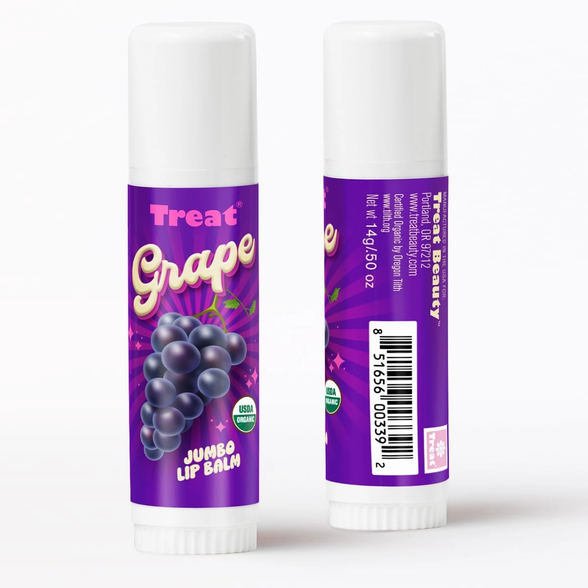 TREAT© Jumbo Organic & Cruelty Free .50 OZ (GRAPE LIP BALM)