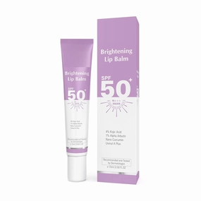 TU Brightening Lip Balm With SPF 50 PA    for Pigmented & Dry Lips | 4% Kojic Acid, 2% Alpha Arbutin | Moisturizes, Hydrates & Brightens Pigmented Lips | For Unisex - 15Ml,Purple
