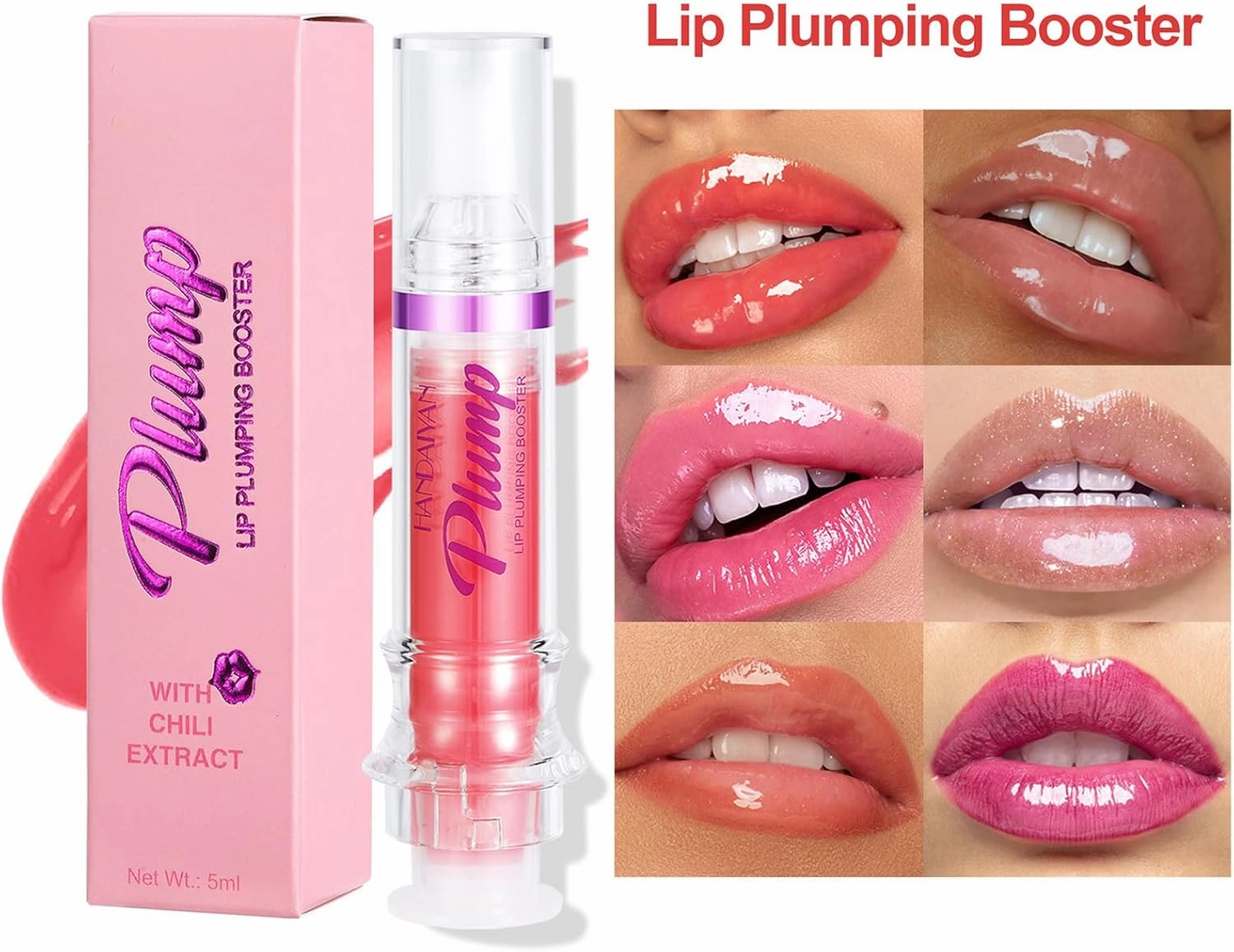 Tudkun Lip Plumper, Tudkun Lip Plumping Gloss, Lip Plumping Gloss Bundle, Lip Plumping Booster Gloss, Natural Lip Plumping Oil (01-06)